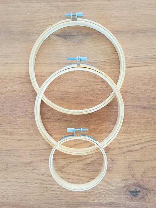 tambours broderie différentes tailles