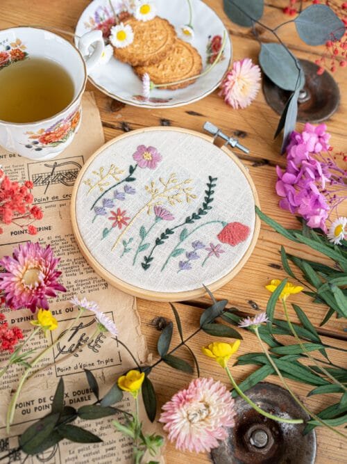 Patron Broderie Fleurs "Fleurs des Champs" - PDF à imprimer