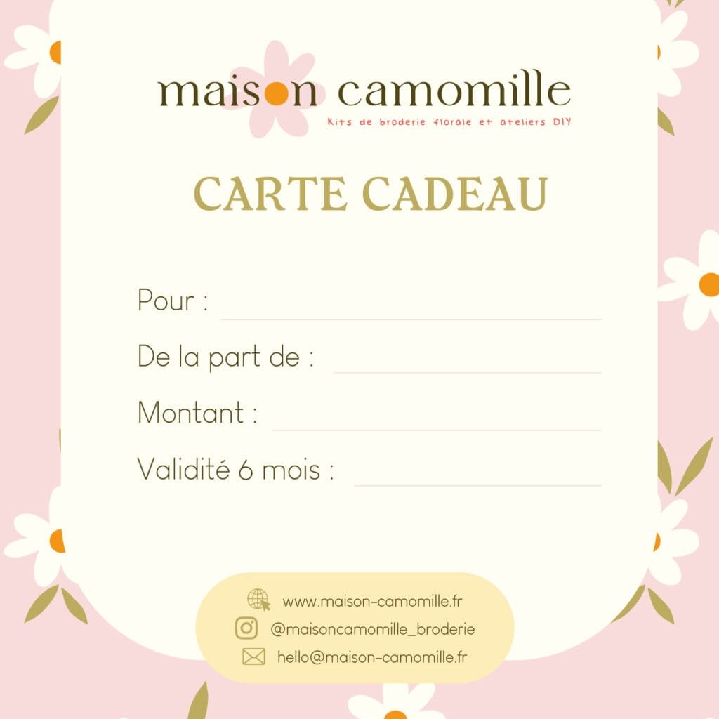 Visuel de la carte cadeau Maison Camomille / Montant au choix