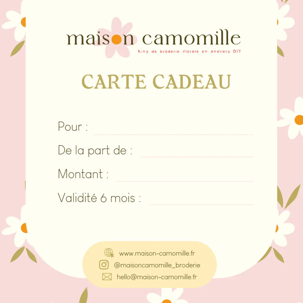Visuel de la carte cadeau Maison Camomille / Montant au choix