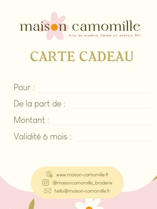 Visuel de la carte cadeau Maison Camomille / Montant au choix