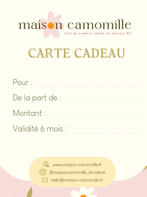 Visuel de la carte cadeau Maison Camomille / Montant au choix