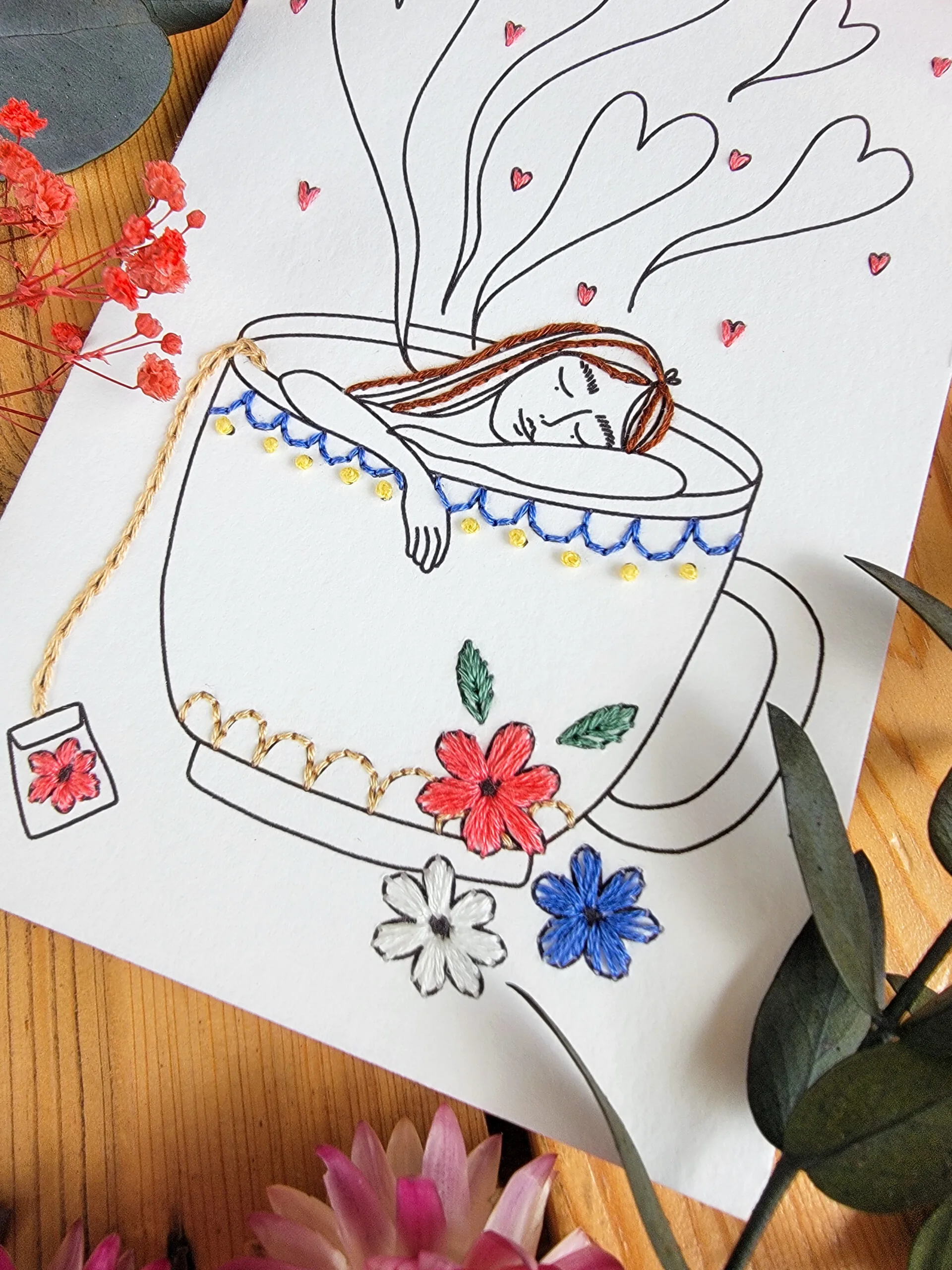 Carte à broder - La tisane – Image 5