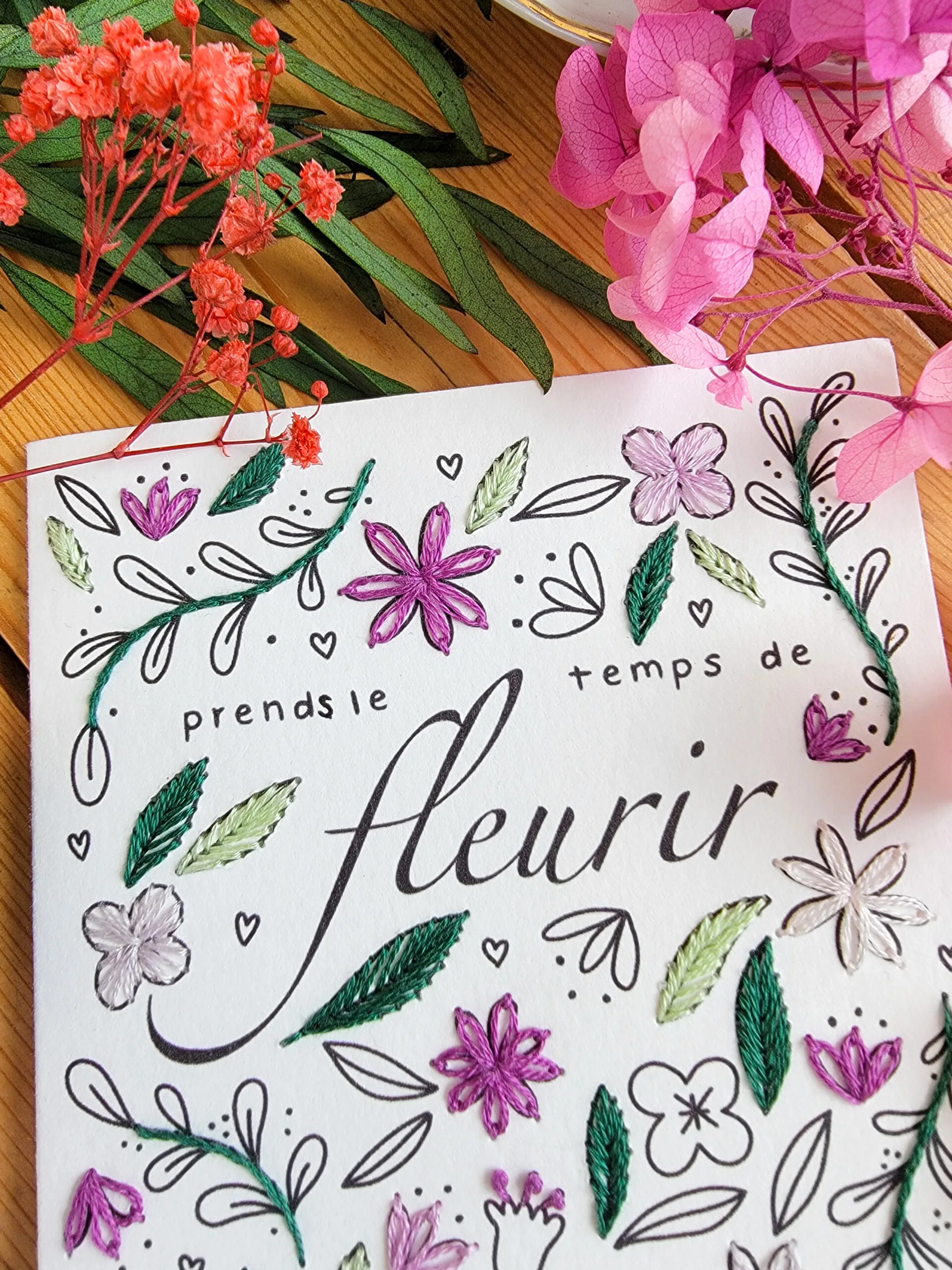 Carte à broder - Prends le temps de fleurir – Image 6