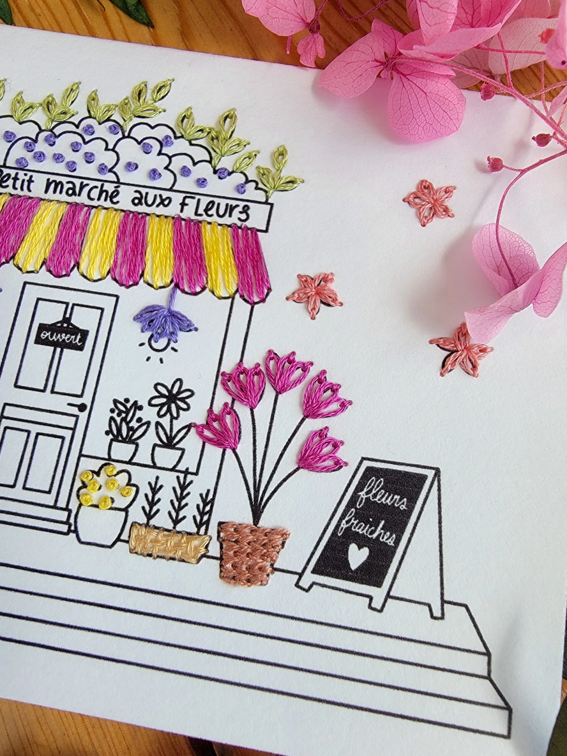 Carte à broder - Le petit marché aux fleurs – Image 6