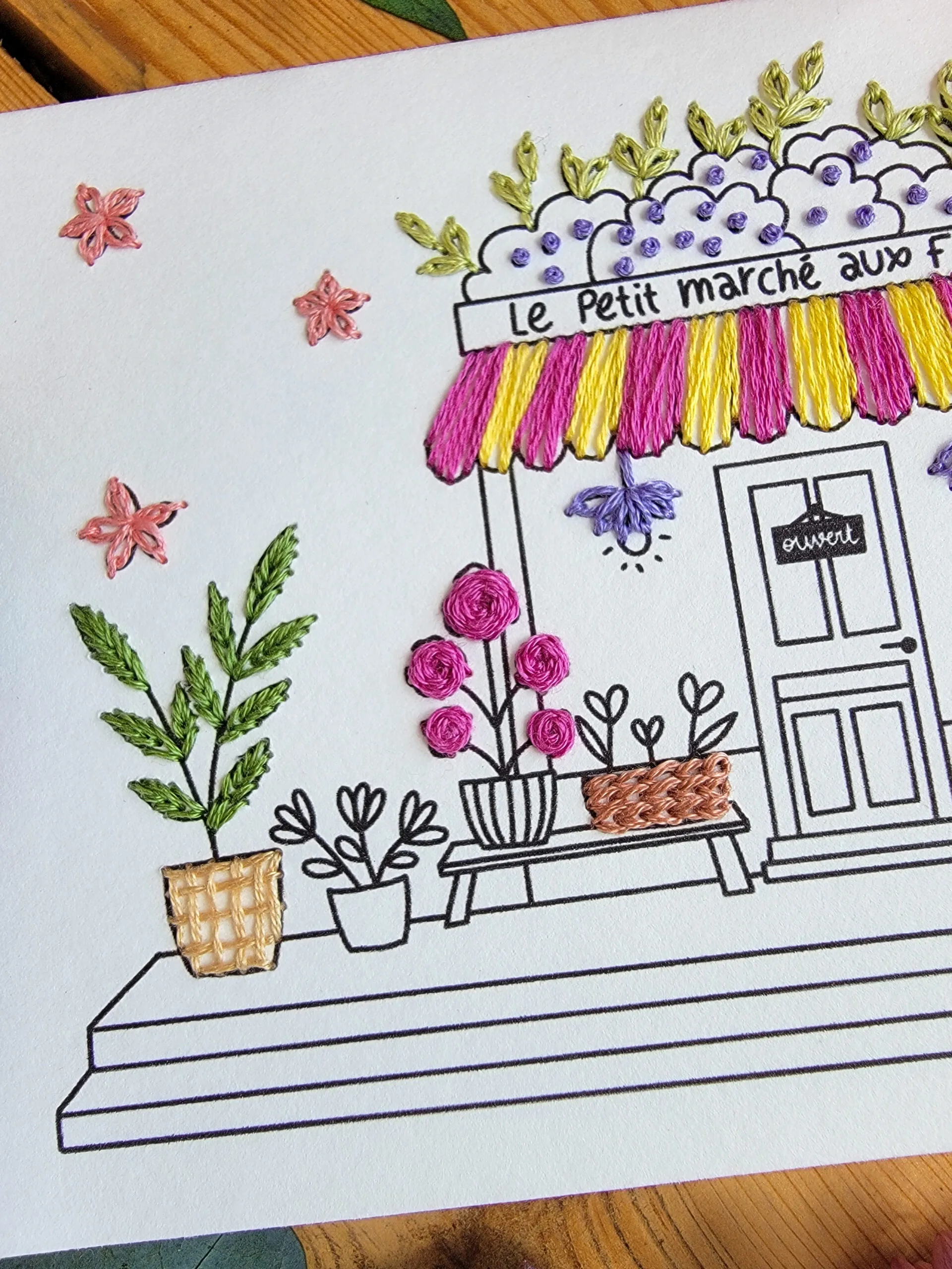 Carte à broder - Le petit marché aux fleurs – Image 5