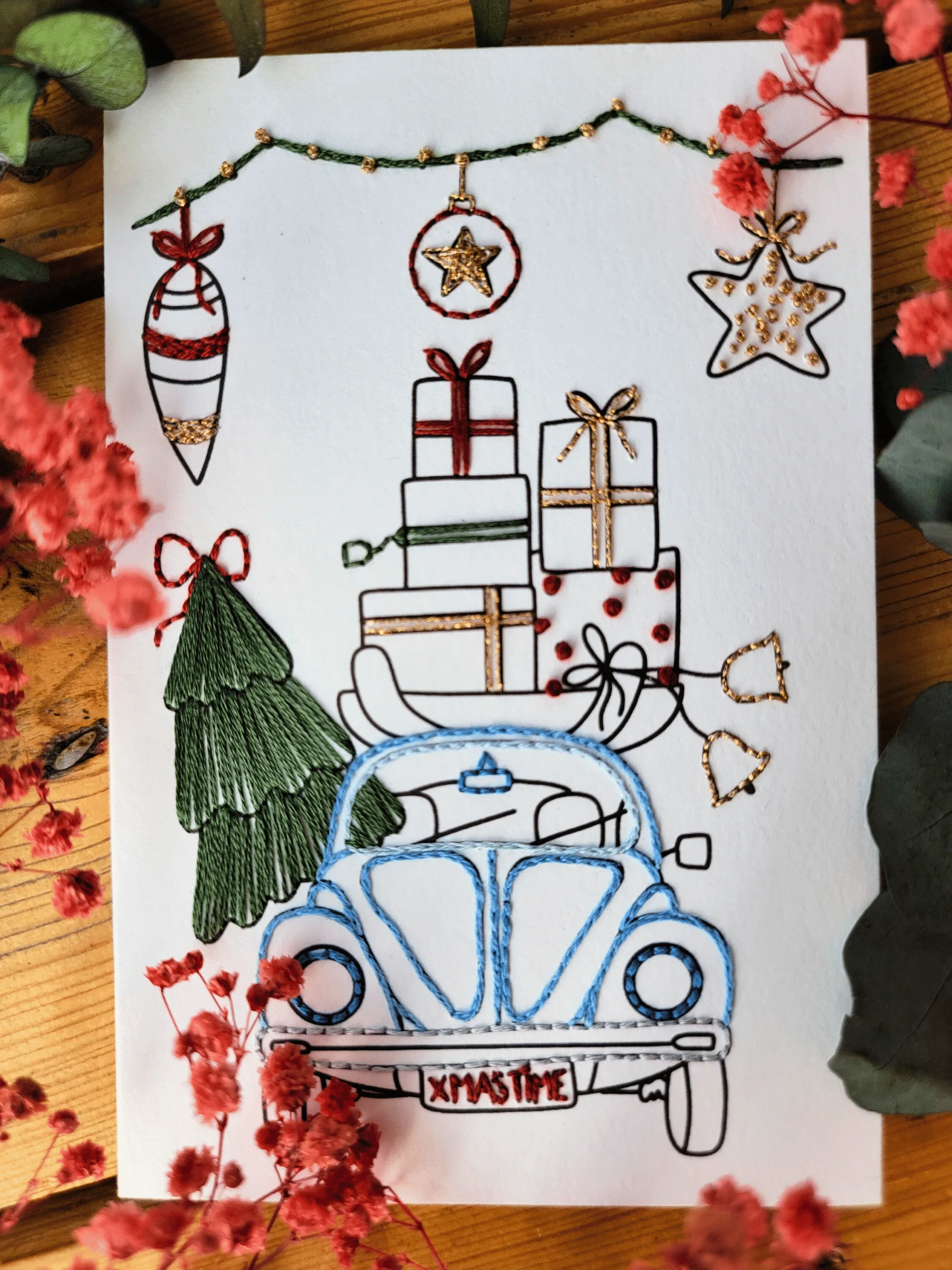 Carte à broder Noël - La tournée des cadeaux – Image 3
