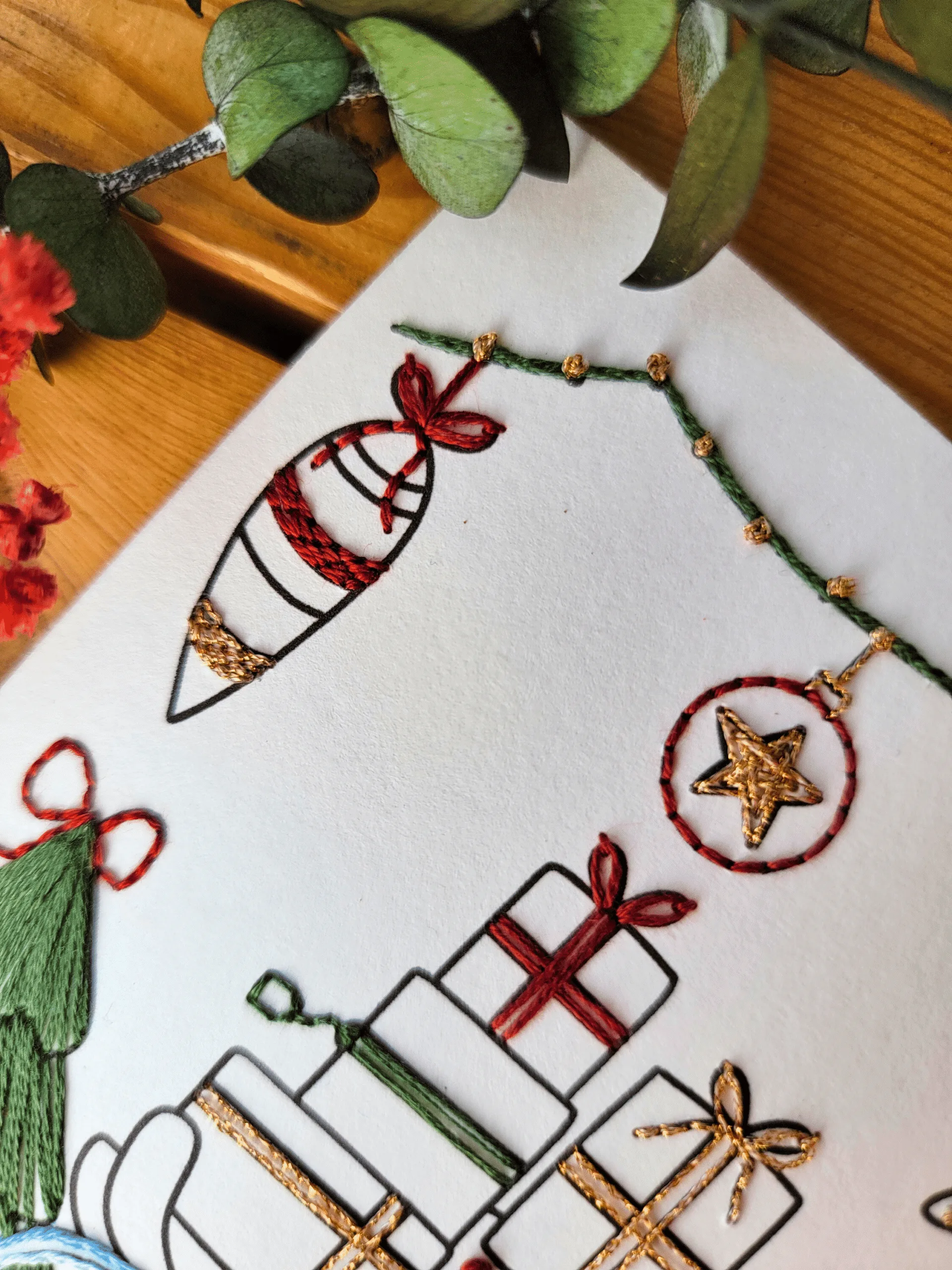 Carte à broder Noël - La tournée des cadeaux – Image 4