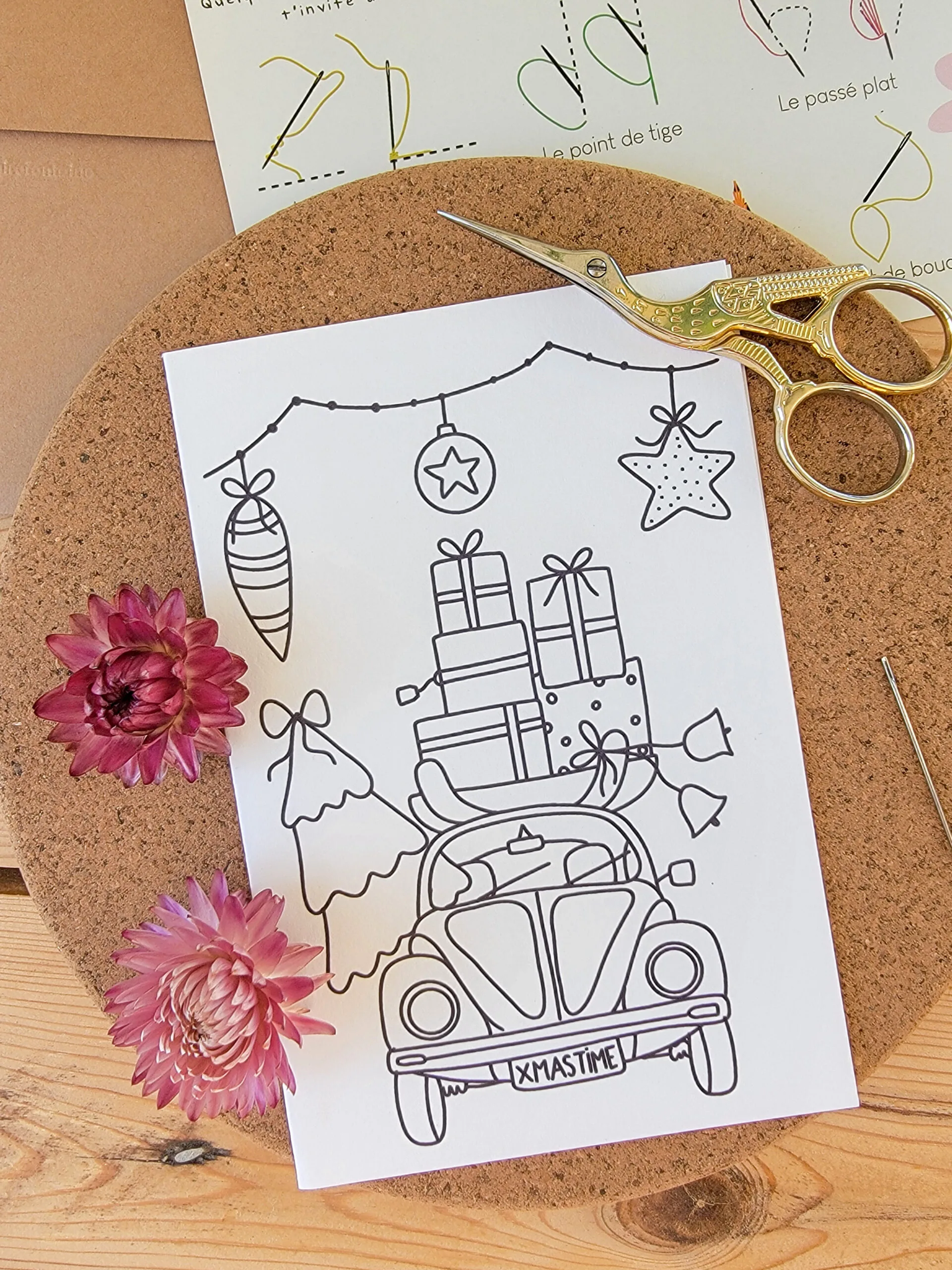 Carte à broder Noël - La tournée des cadeaux – Image 2