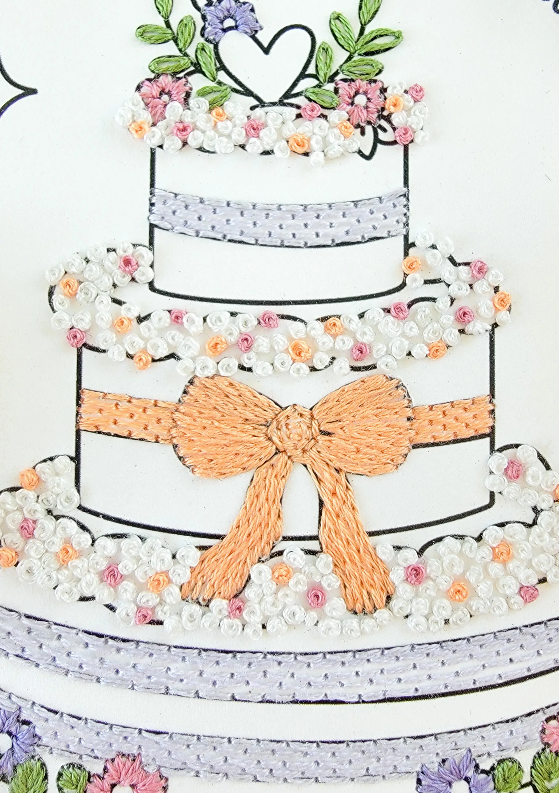 Carte à broder Mariage - Le gâteau des mariés – Image 3