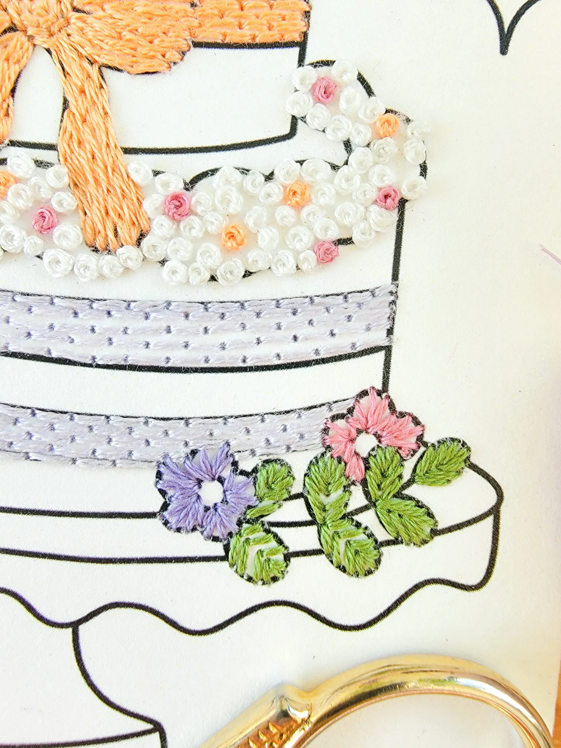 Carte à broder Mariage - Le gâteau des mariés – Image 5