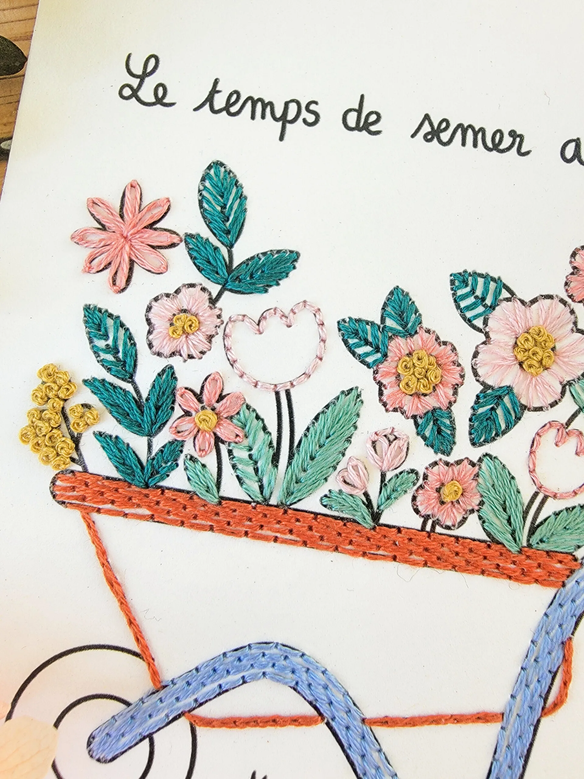 Carte à Broder Retraite – La Brouette Fleurie – Image 5