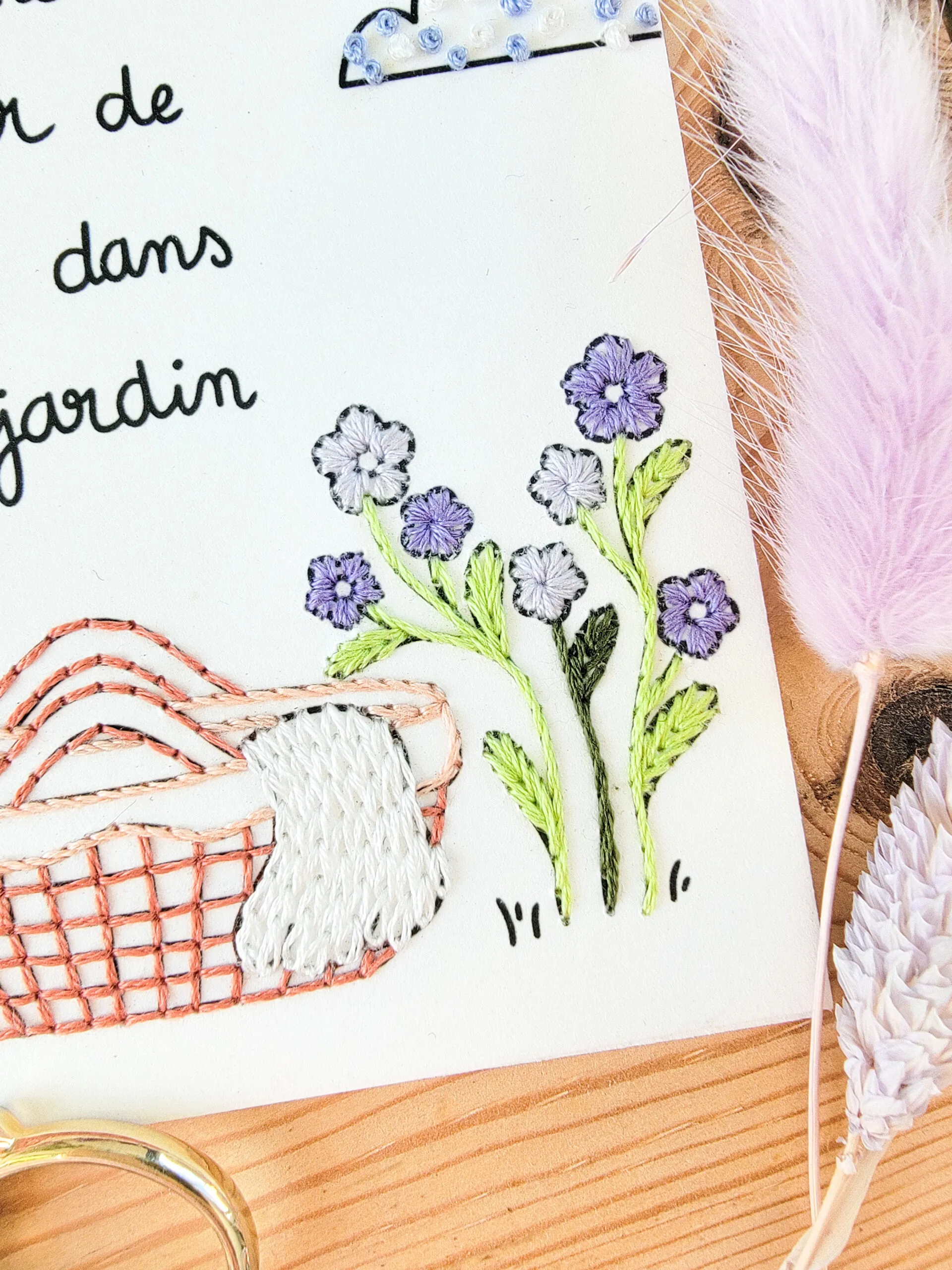 Carte à Broder Naissance – La Cigogne et son Baluchon – Image 6