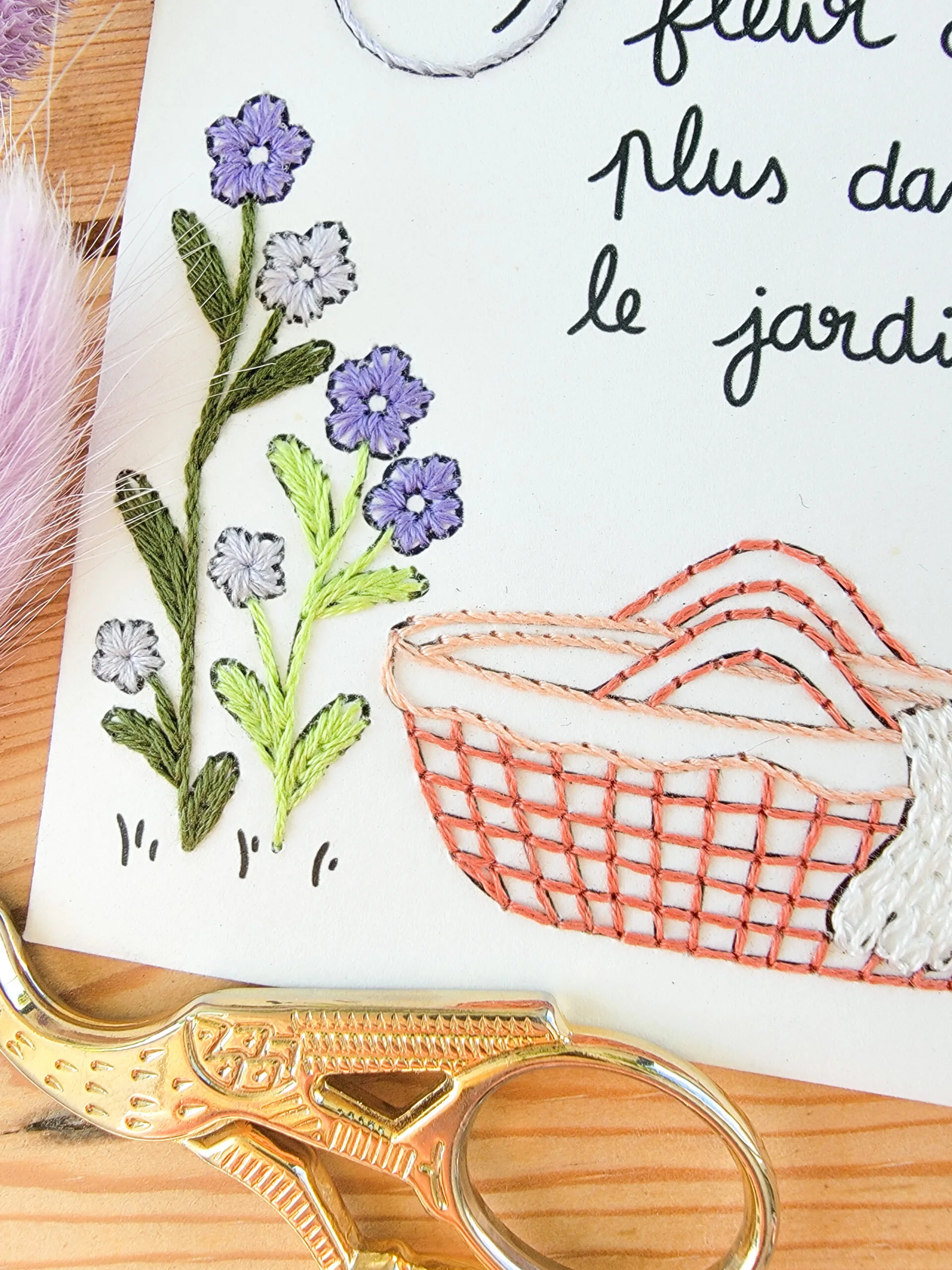 Carte à Broder Naissance – La Cigogne et son Baluchon – Image 5