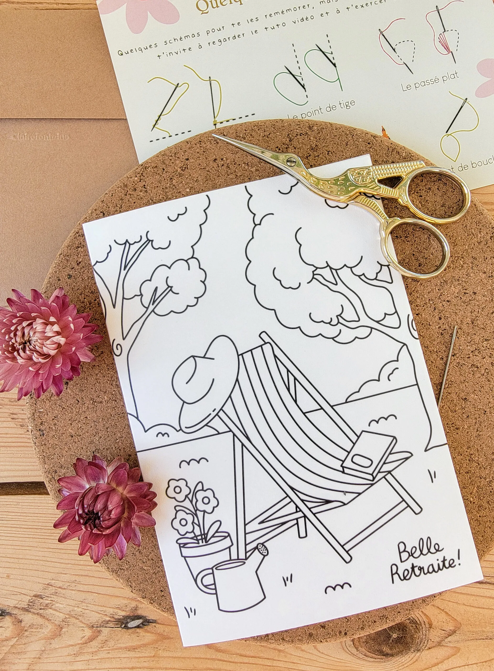 Carte à Broder Départ à la Retraite – La Chaise Longue – Image 2